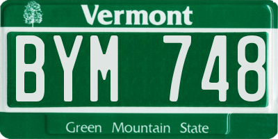 VT license plate BYM748