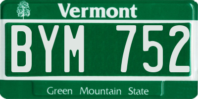VT license plate BYM752