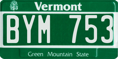 VT license plate BYM753