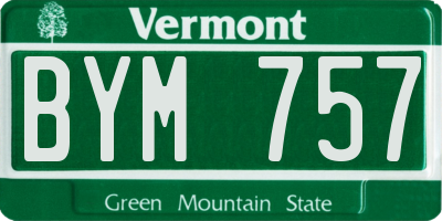 VT license plate BYM757