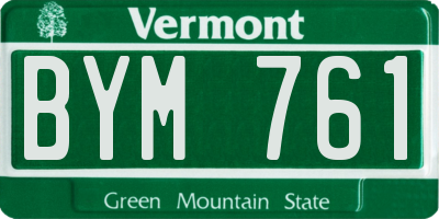 VT license plate BYM761