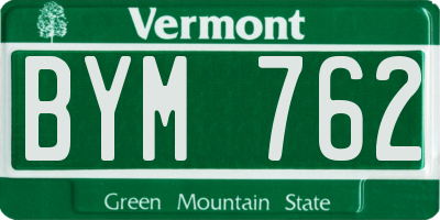 VT license plate BYM762