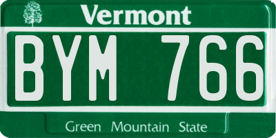VT license plate BYM766