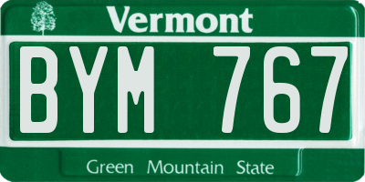 VT license plate BYM767
