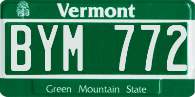 VT license plate BYM772