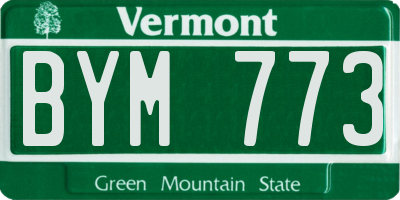 VT license plate BYM773