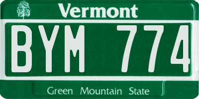 VT license plate BYM774