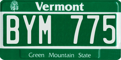 VT license plate BYM775