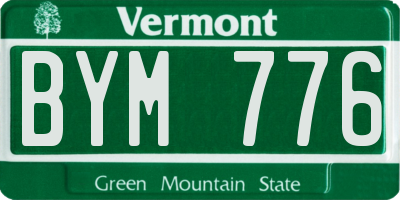 VT license plate BYM776