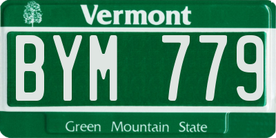 VT license plate BYM779