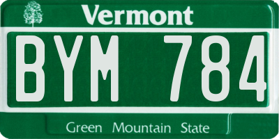 VT license plate BYM784