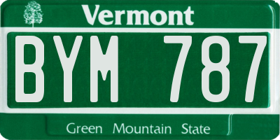 VT license plate BYM787