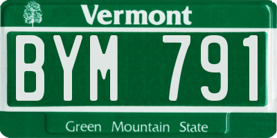 VT license plate BYM791