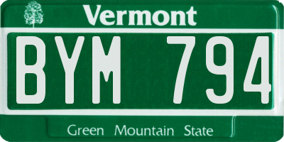 VT license plate BYM794