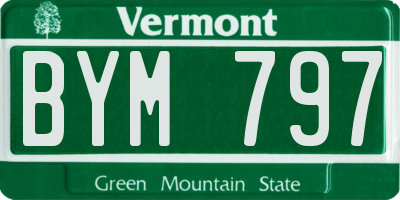 VT license plate BYM797