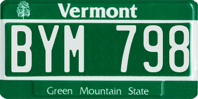 VT license plate BYM798