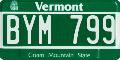 VT license plate BYM799