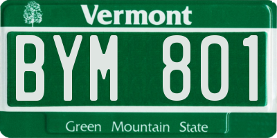 VT license plate BYM801