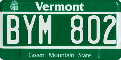 VT license plate BYM802