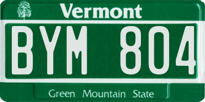 VT license plate BYM804