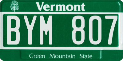 VT license plate BYM807