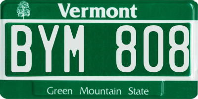 VT license plate BYM808