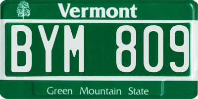 VT license plate BYM809