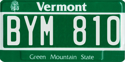 VT license plate BYM810
