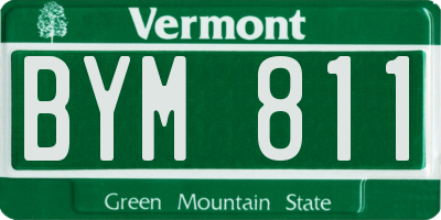 VT license plate BYM811