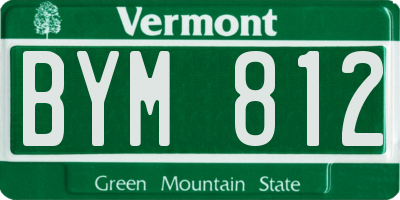 VT license plate BYM812