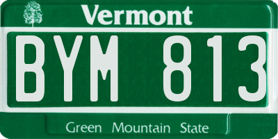 VT license plate BYM813