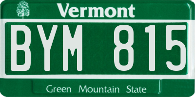 VT license plate BYM815
