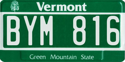 VT license plate BYM816