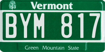 VT license plate BYM817