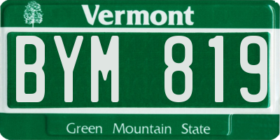 VT license plate BYM819