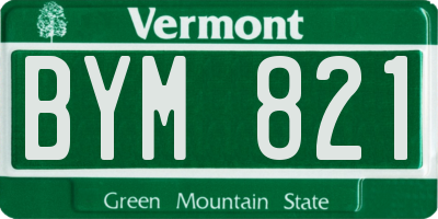 VT license plate BYM821