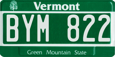 VT license plate BYM822