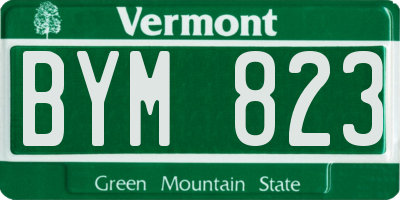 VT license plate BYM823