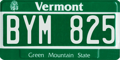 VT license plate BYM825
