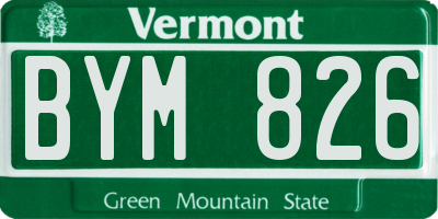 VT license plate BYM826