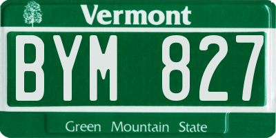VT license plate BYM827