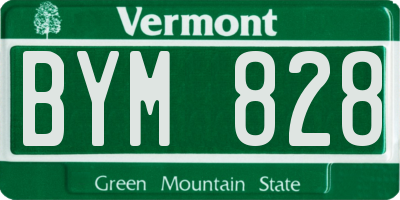 VT license plate BYM828