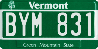 VT license plate BYM831