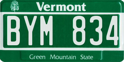 VT license plate BYM834