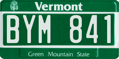 VT license plate BYM841