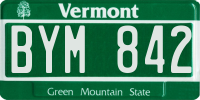 VT license plate BYM842