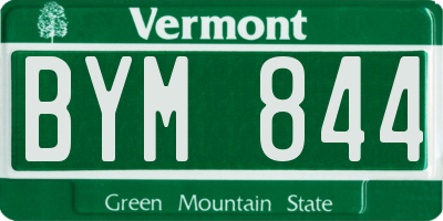 VT license plate BYM844