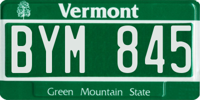 VT license plate BYM845