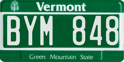 VT license plate BYM848