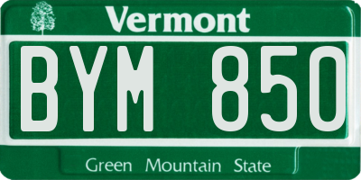 VT license plate BYM850